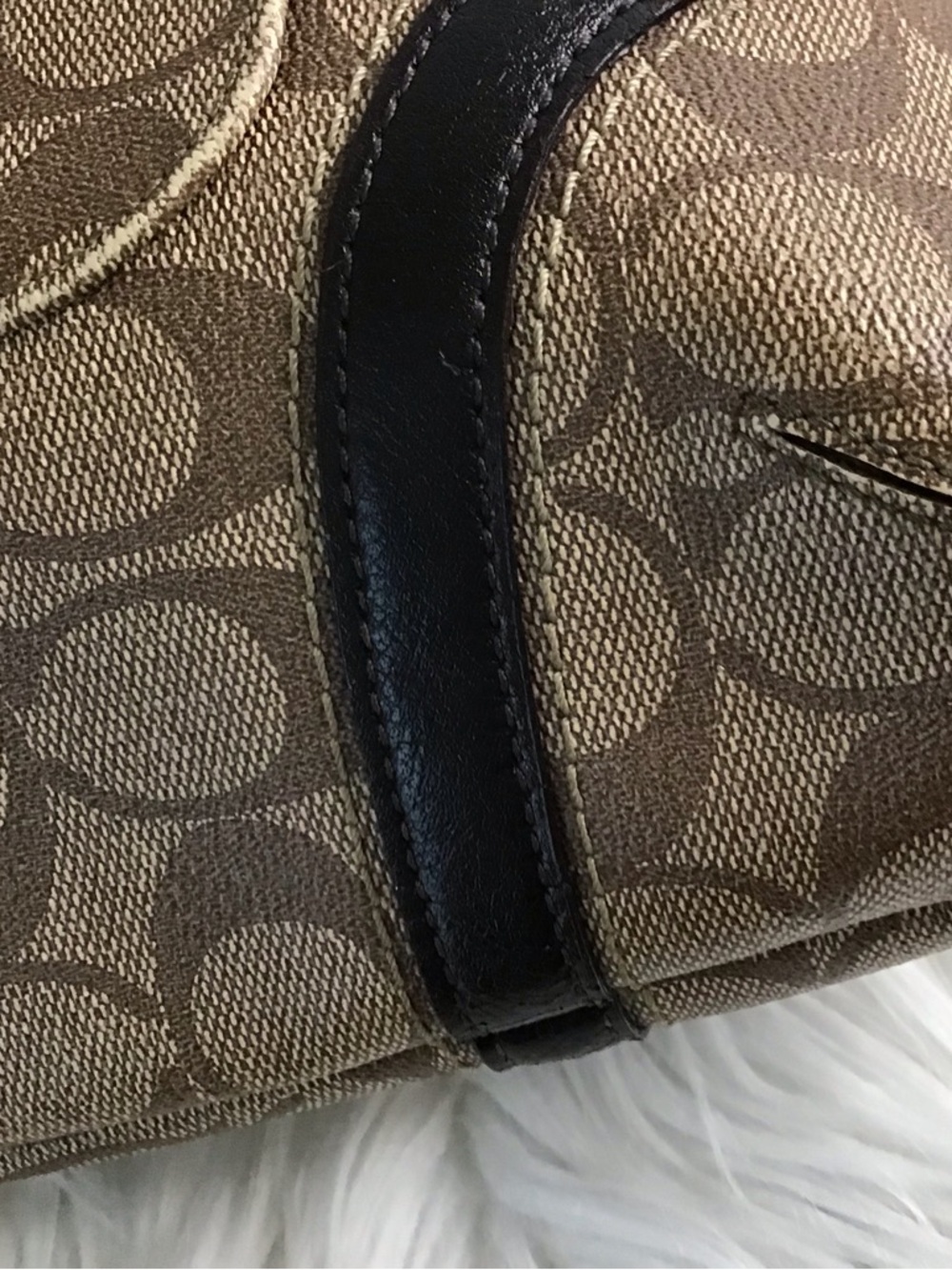 Coach Peyton Signature Logo Heritage Handbag Tote BrownVintage Y2K - Picture 7 of 16